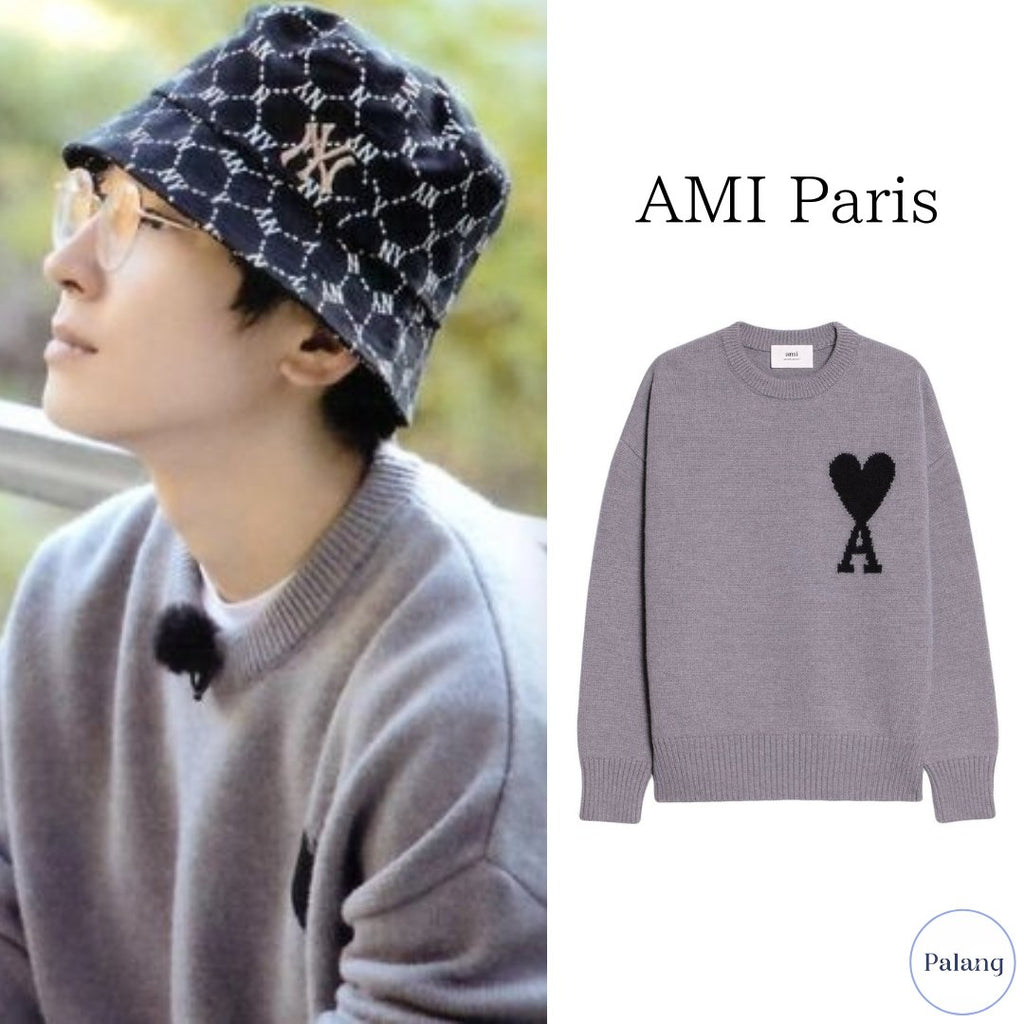 【SEVENTEEN ウォヌ】AMI PARIS ロゴ クルーネックセーター - Palang ‐ KpopFashionStore