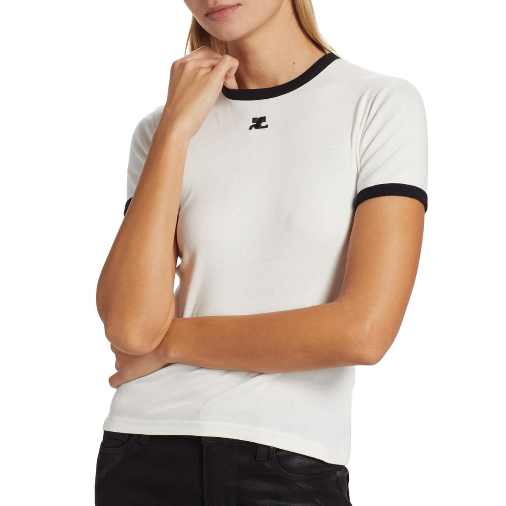 【BLACKPINK ジェニ】Courreges ホワイト ロゴ Tシャツ - Palang ‐ KpopFashionStore