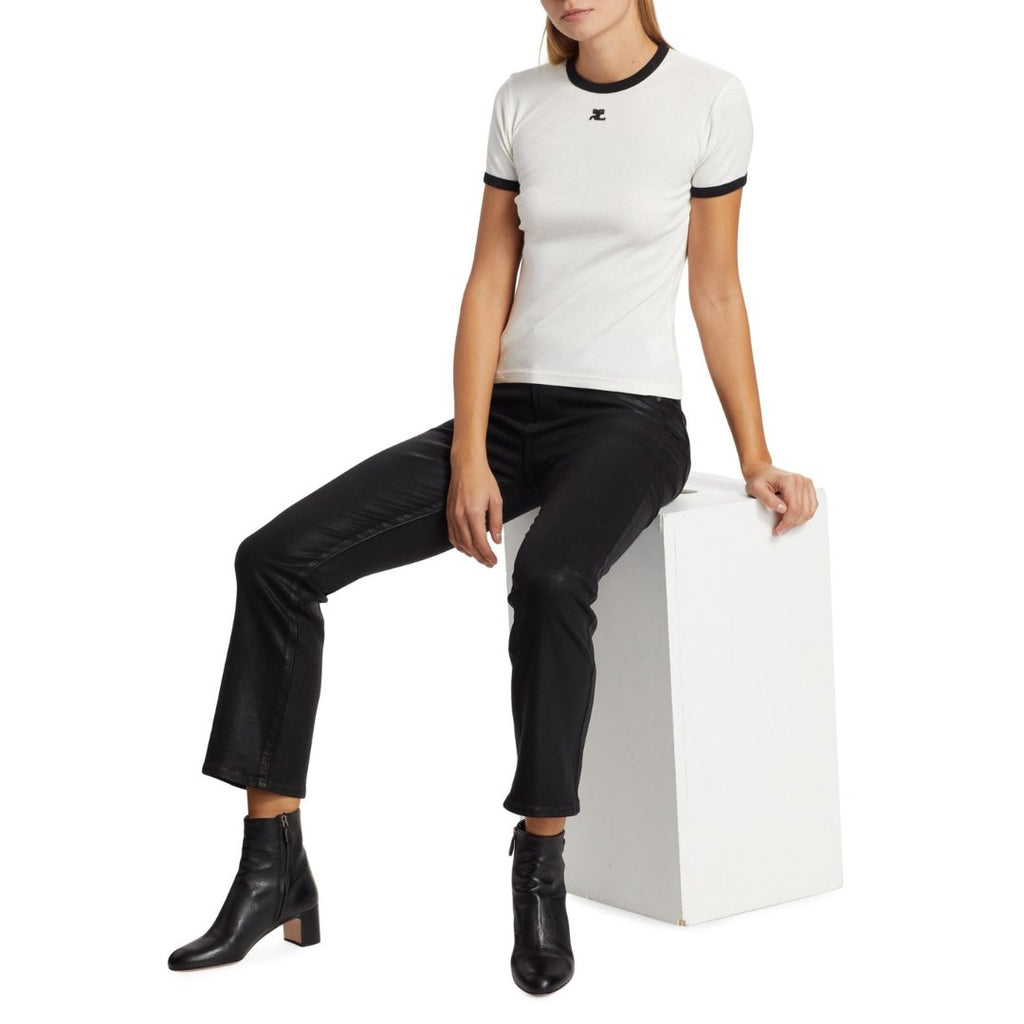 【BLACKPINK ジェニ】Courreges ホワイト ロゴ Tシャツ - Palang ‐ KpopFashionStore