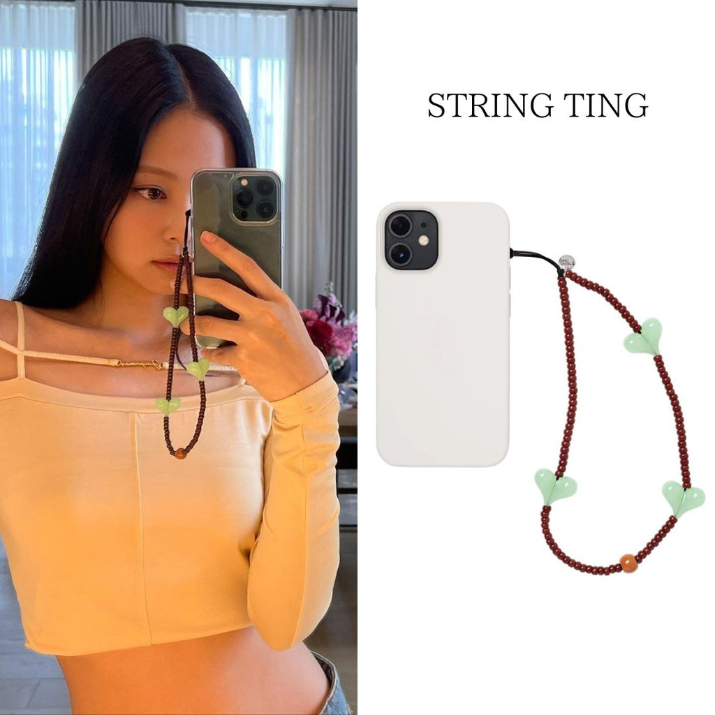 【BLACKPINK ジェニ】 STRING TING ブラウン リストレット 携帯ストラップ - Palang ‐ KpopFashionStore