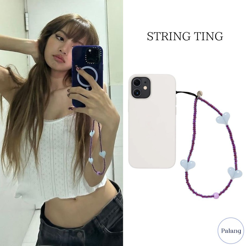 【BLACKPINK リサ】 STRING TING パープル リストレット 携帯ストラップ - Palang ‐ KpopFashionStore