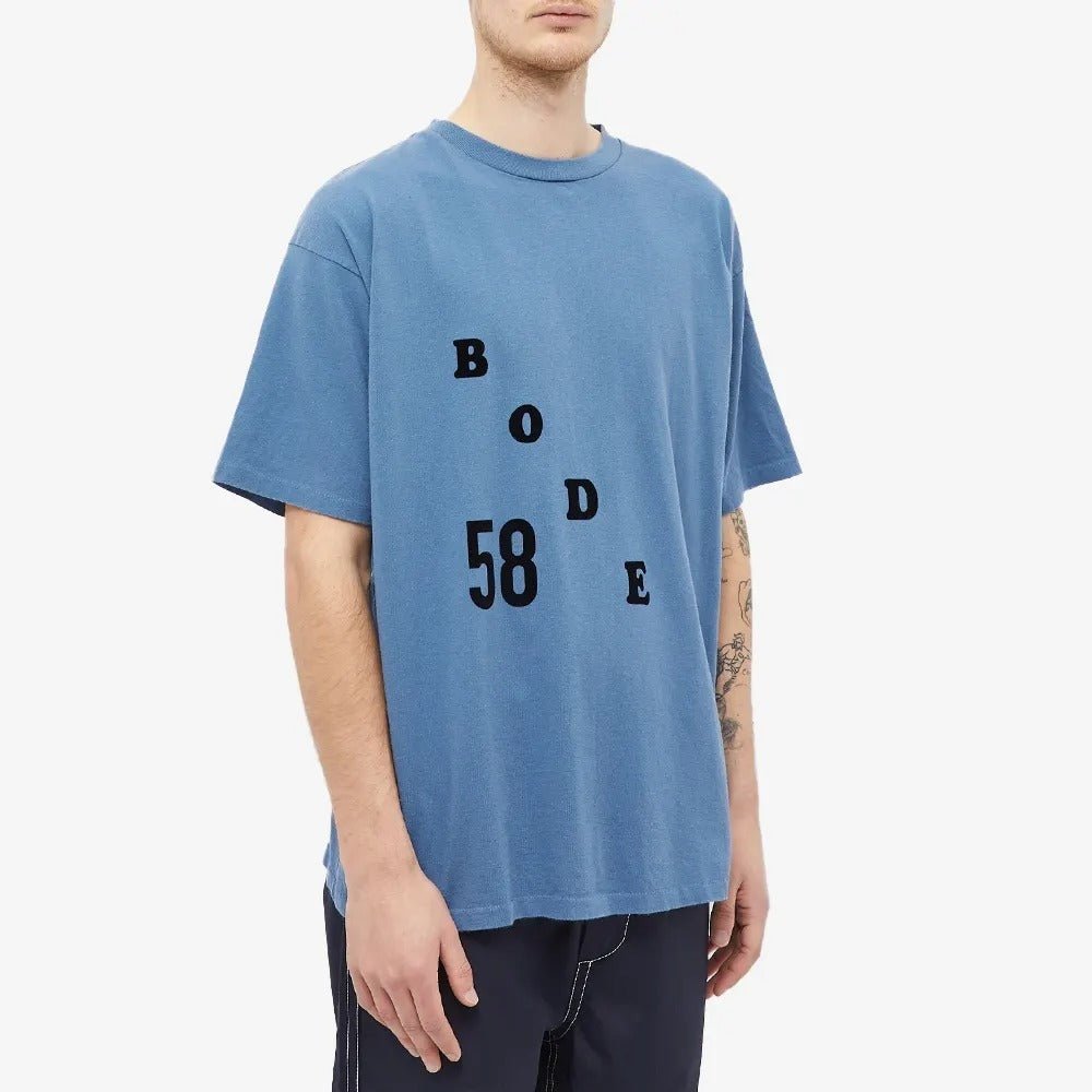 【BTS RM】BODE ブルー ロゴ Tシャツ - Palang ‐ KpopFashionStore