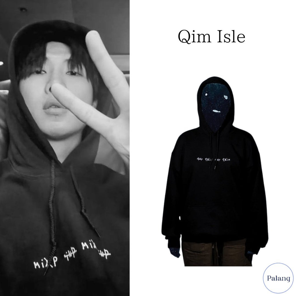 【BTS RM】Qim Isle ブラック フーディー - Palang ‐ KpopFashionStore