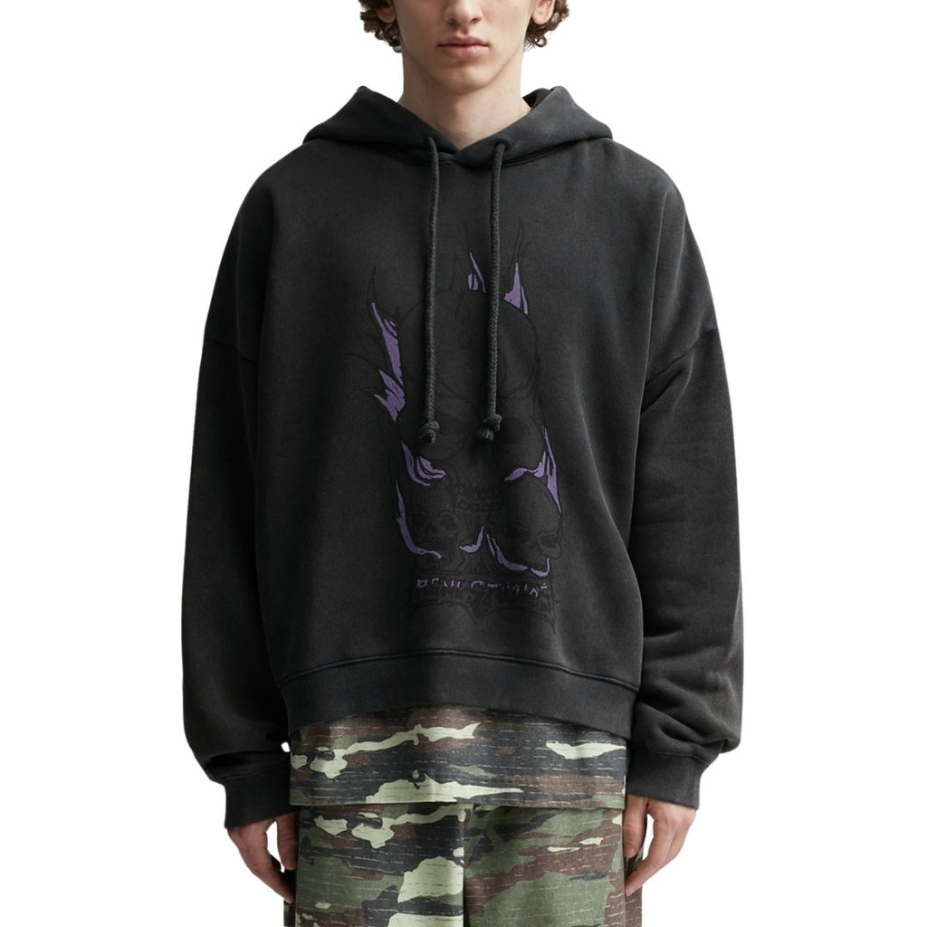 【LE SSERAFIM ユンジン】ACNE STUDIOS Skull Printed Hoodie - Palang ‐ KpopFashionStore