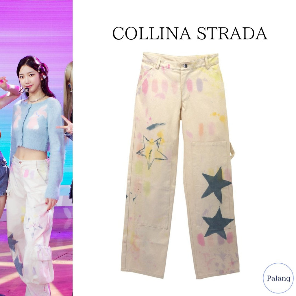 【LE SSERAFIM カズハ】COLLINA STRADA オフホワイト カーゴパンツ - Palang ‐ KpopFashionStore