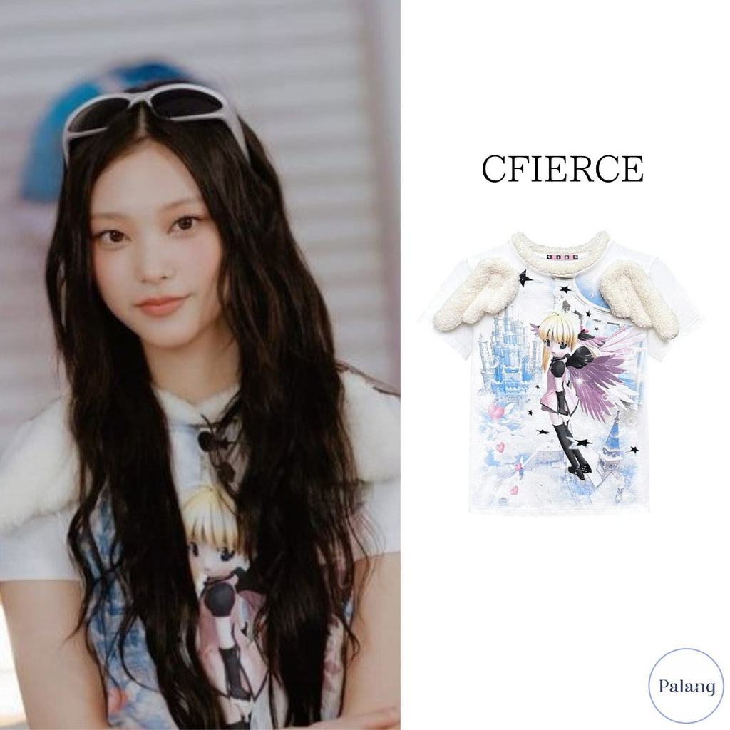 【NewJeans ヘリン】CFIERCE HEAVEN ANGEL T - SHIRT - Palang ‐ KpopFashionStore