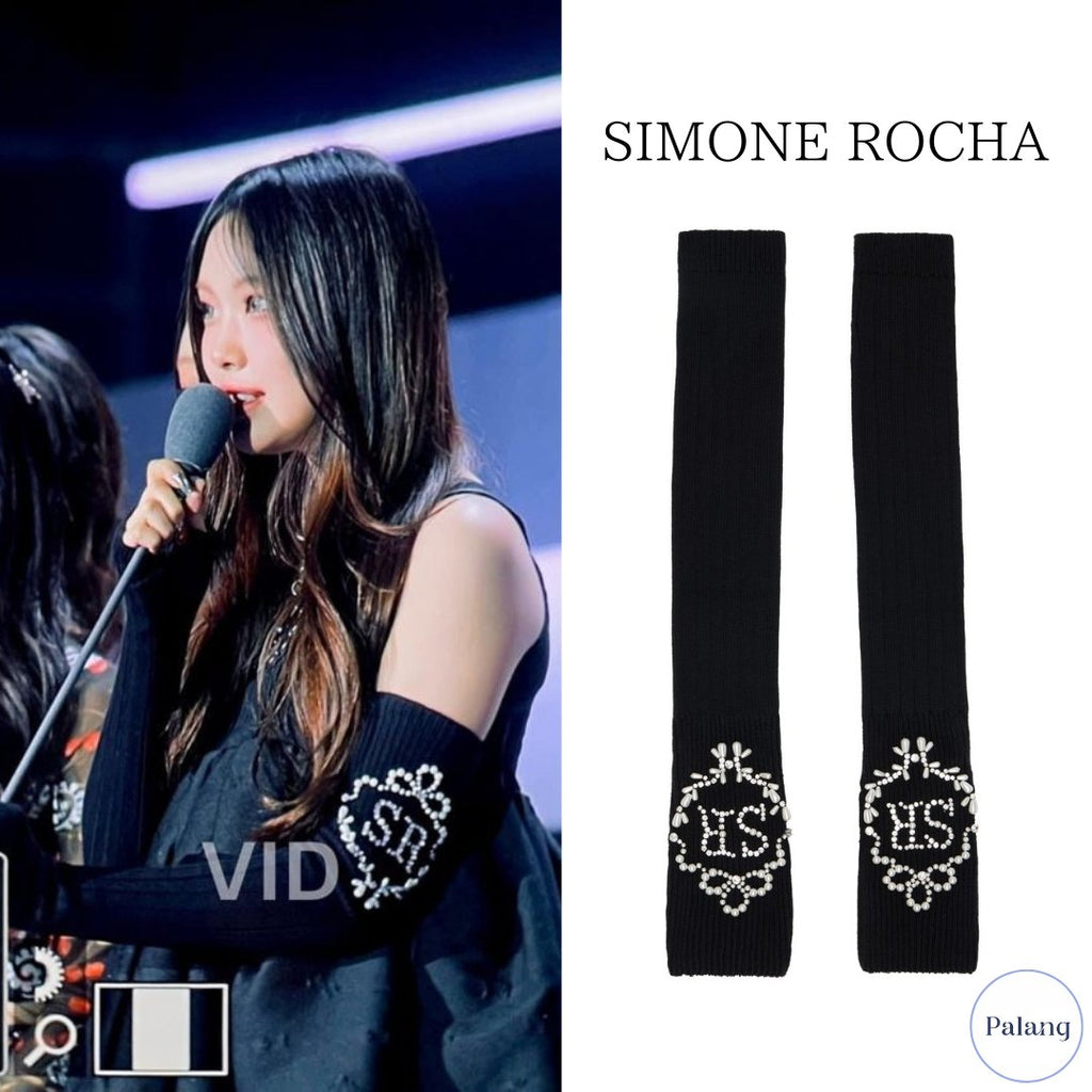 【NewJeans へイン】Simone Rocha ブラック フィンガーレスグローブ - Palang ‐ KpopFashionStore