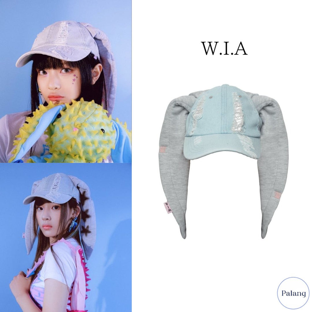 【NewJeans ミンジ・ハニ】W.I.A ラビットバイトデニムキャップ - Palang ‐ KpopFashionStore