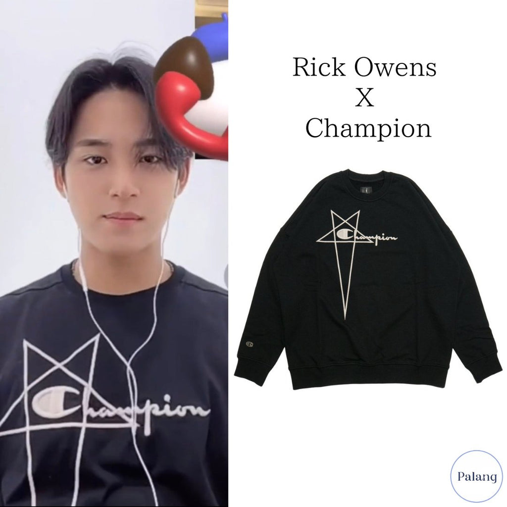 【SEVENTEEN ミンギュ】RICK OWENS X CHAMPION ロゴ スウェットシャツ - Palang ‐ KpopFashionStore