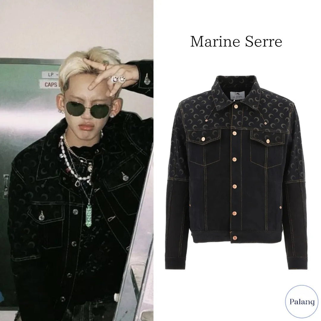 【TREASURE ヒョンソク】MARINE SERRE Moonデニムジャケット - Palang ‐ KpopFashionStore