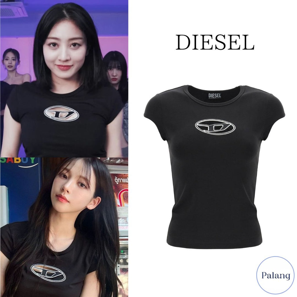 【TWICE ジヒョ・aespa カリナ】DIESEL ロゴTシャツ - Palang ‐ KpopFashionStore