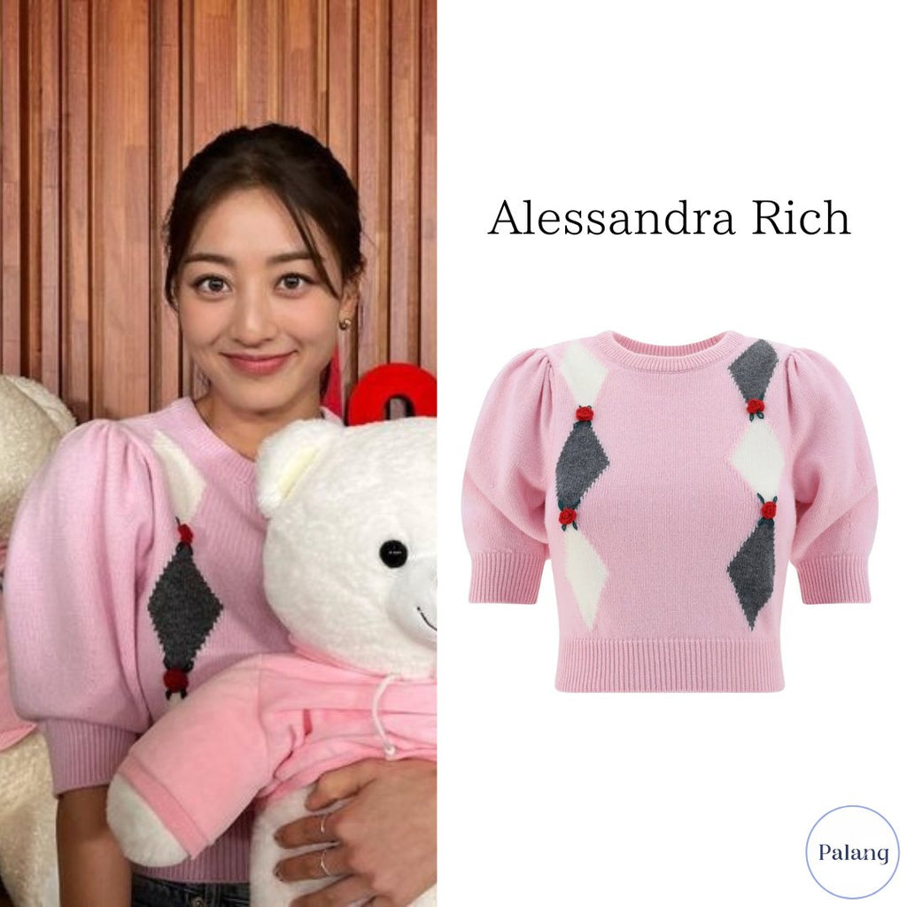 【TWICE ジヒョ】Alessandra Rich ダイアモンド ニット - Palang ‐ KpopFashionStore