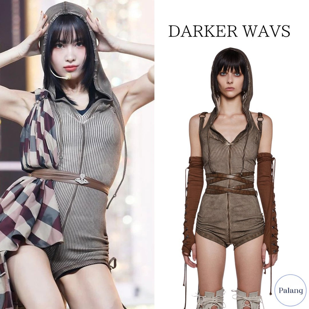 【TWICE モモ】DARKER WAVS Tempo Wrapped Harness Romper - Palang ‐ KpopFashionStore