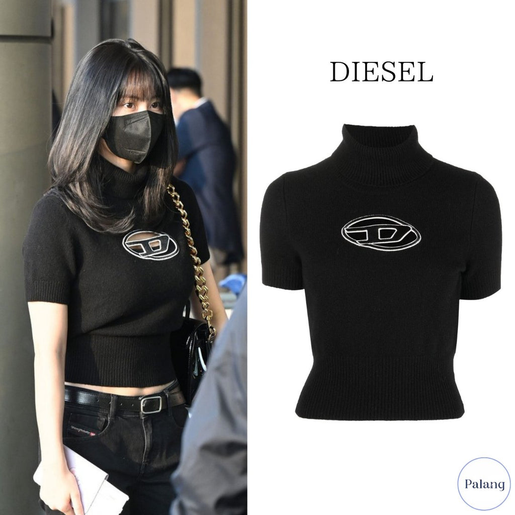 【TWICE モモ】DIESEL ロゴ入りタートルネックニット - Palang ‐ KpopFashionStore