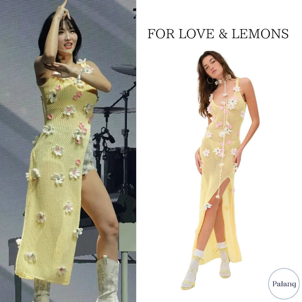 【TWICE モモ】For Love & Lemons イエロー ドレス - Palang ‐ KpopFashionStore