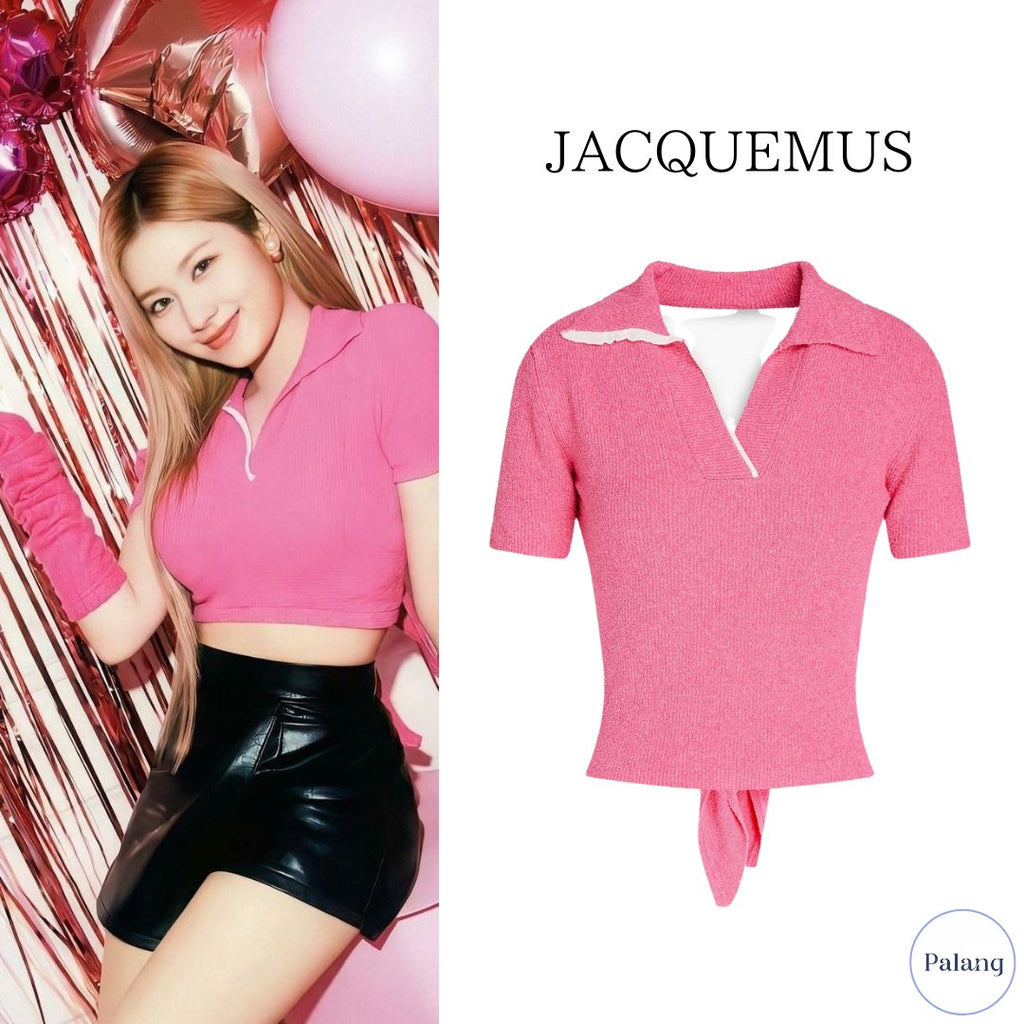 【TWICE サナ】JACQUEMUS オープンバック ニットトップ - Palang ‐ KpopFashionStore