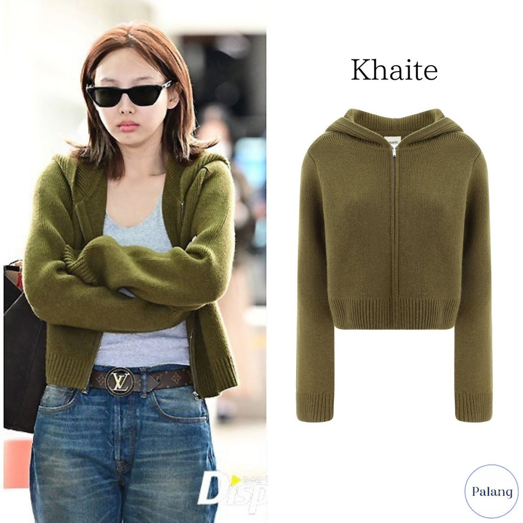 【TWICE ナヨン】KHAITE フルジップ リブ フード付き セーター - Palang ‐ KpopFashionStore