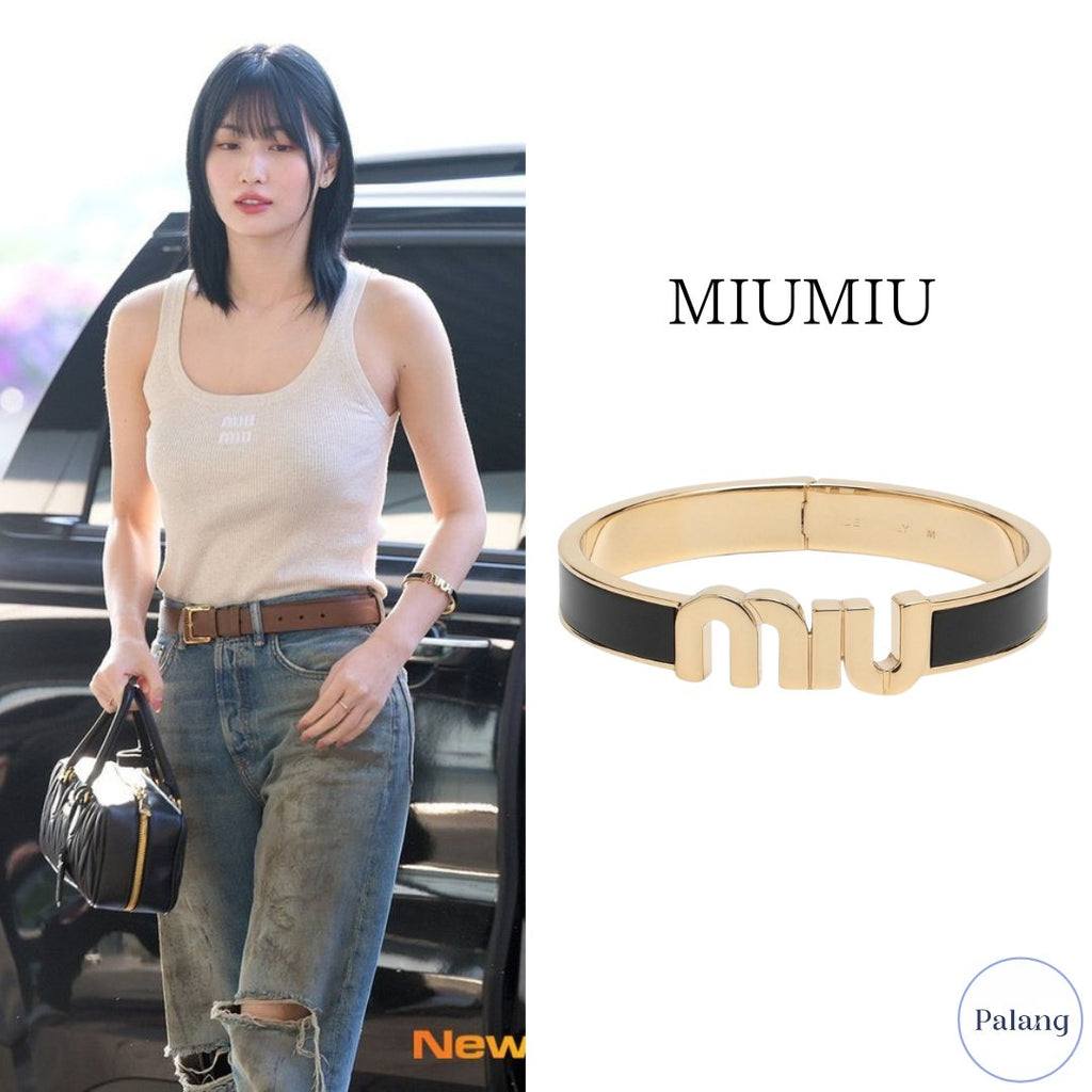 【TWICE モモ】MiuMiu ロゴ ブレスレッド - Palang ‐ KpopFashionStore