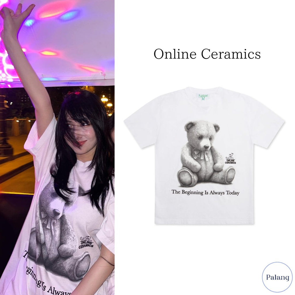 【TWICE モモ】Online Ceramics Bear T - Shirt - Palang ‐ KpopFashionStore