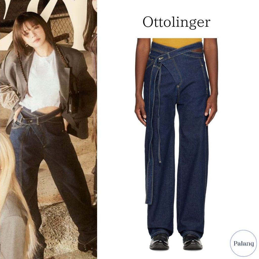 【TWICE ジョンヨン】OTTOLINGER ブルー ラップ ジーンズ - Palang ‐ KpopFashionStore