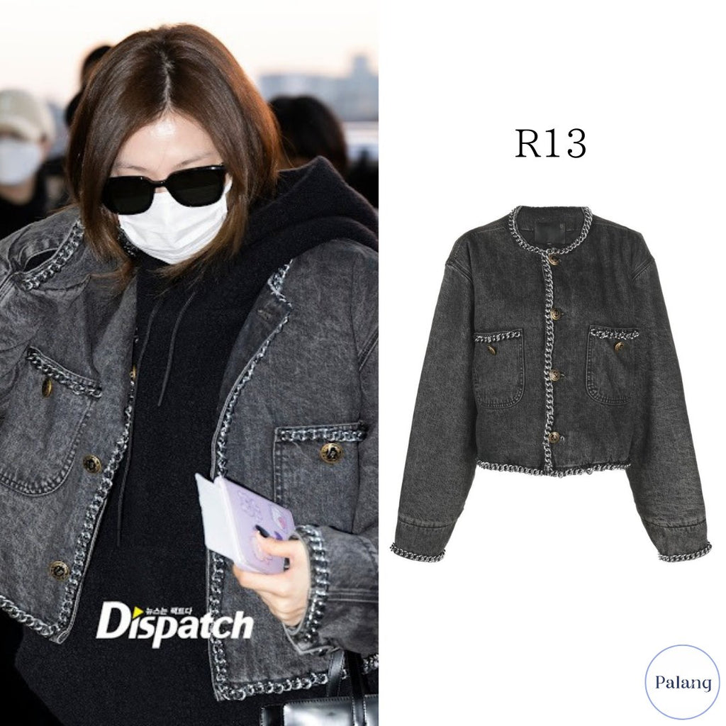 【TWICE サナ】R13 チェーントリム デニムジャケット - Palang ‐ KpopFashionStore