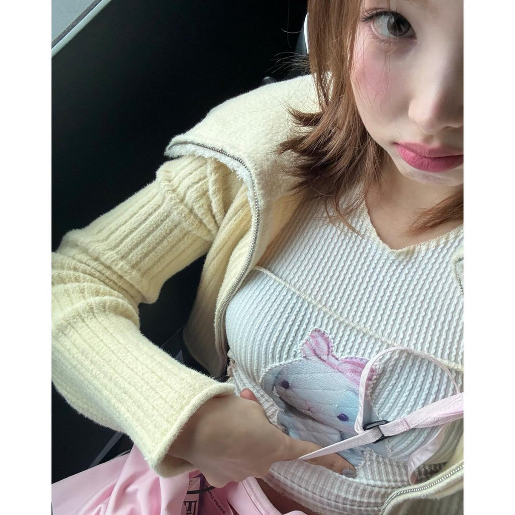 【TWICE ナヨン】sickokittens pink rice top - Palang ‐ KpopFashionStore