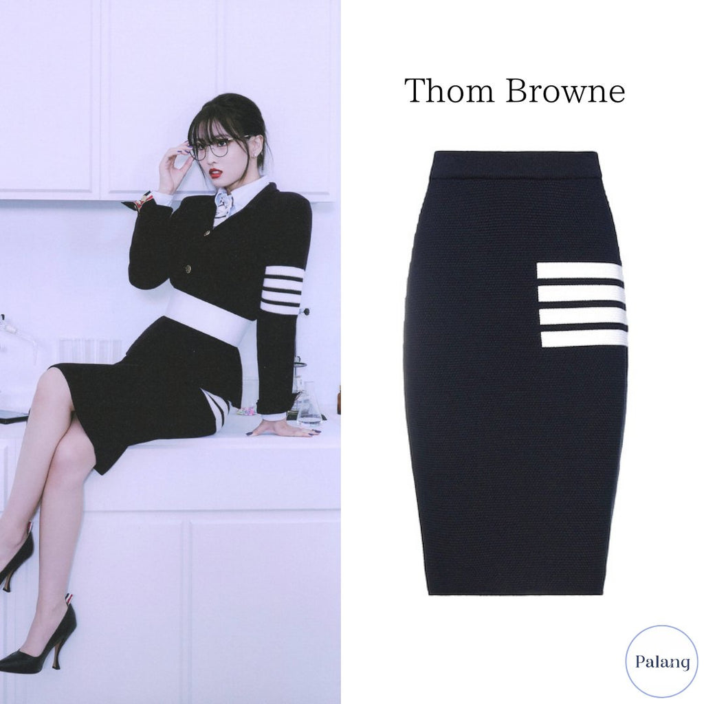 【TWICE モモ】THOM BROWNE 4BAR スリムスカート - Palang ‐ KpopFashionStore