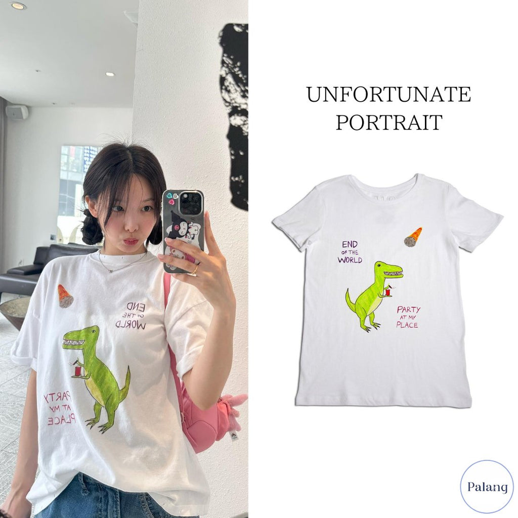 【TWICE ナヨン】UNFORTUNATE PORTRAIT END OF THE WORLD DINO WOMEN'S T - SHIRT - Palang ‐ KpopFashionStore