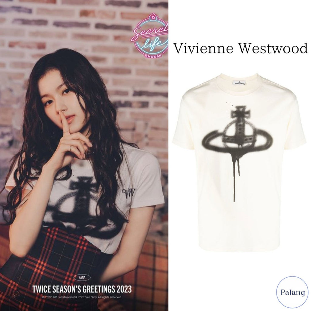 【TWICE サナ】vivienne westwood ロゴ Tシャツ - Palang ‐ KpopFashionStore